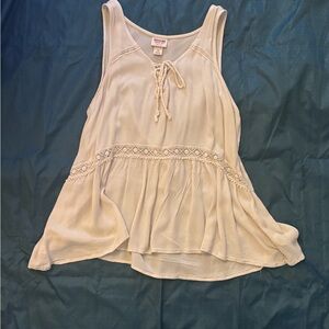 Mossimo Supply Co. Cream Lace Detail Top